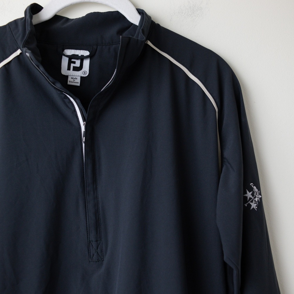 Footjoy Half Zip Woven Golf Wind Jacket Womens Small Black Rain Performace 33772 - Picture 2 of 9